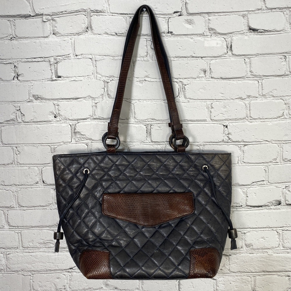 Giorgia R Italian Python Shoulder Bag Exotic Leather Satchel Tote Magnetic